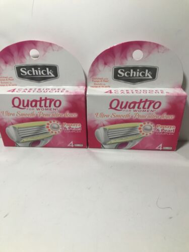 New - Lot of 2 - Schick Quattro For Women Cartridges 4 Each Totally 8
