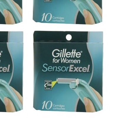 Gillette Women's Sensor Excel Refill Cartridges 100 Packs, 10Ct, 1000 In Total