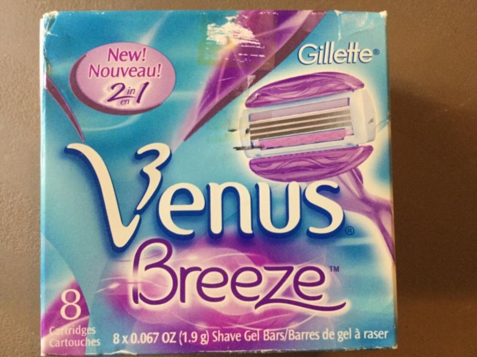 WOW! Gillette Venus Breeze 2 in 1 Smooth-shave Razor 8 Cartridges FAST SHIPPING!