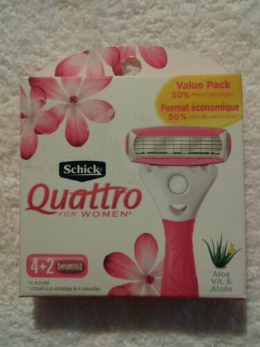 Schick Quattro For Women Refill Cartridges 4 Plus 2 Pack (NIP)