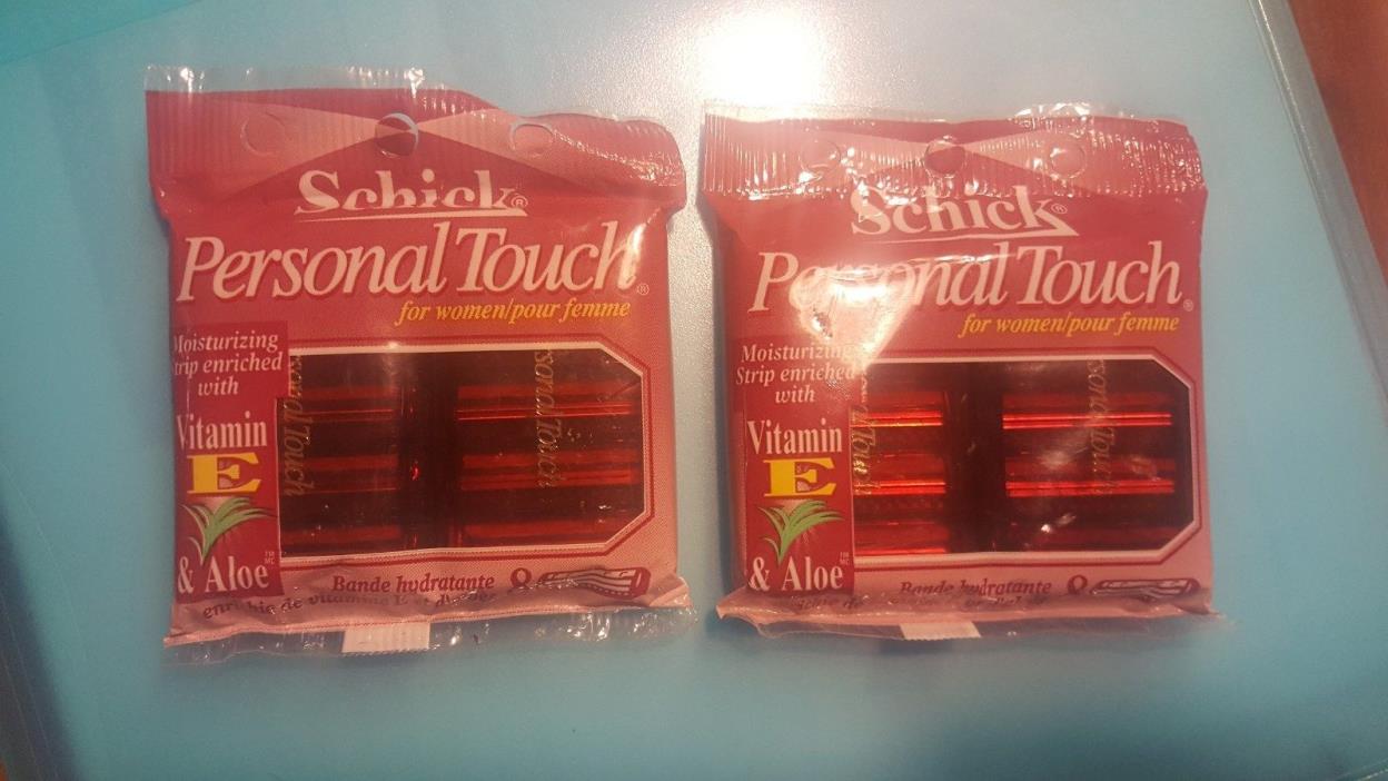 TWO 8 packs ( 16 total ) Vtg NEW Schick Personal Touch Refill Razor Blades
