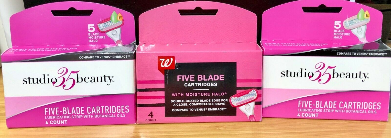 3 Studio 35 Women shaving Replacement Five Blade Lubricating Strip Cartridges??