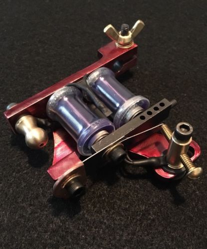 Tattoo Machine Liner Brass Red & Purple Ink USA 8-32 Color Change Washers