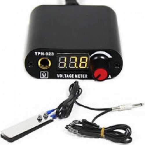 NEW Tattoo Tiny Black LED Power Supply & Plug w/ Foot Pedal Switch Clip Cord Kit