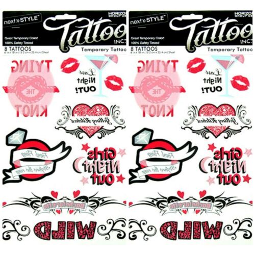 Team Bride Bachelorette Temporary Tattoos (Set of 16) Girls Night Hens Night Out