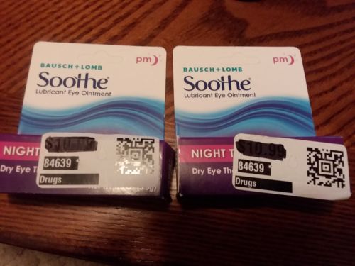 3 BAUSCH+LOMB SOOTHE LUBRICANT NIGHT TIME OINTMENT 1/8 OZ EACH EXP 12/22