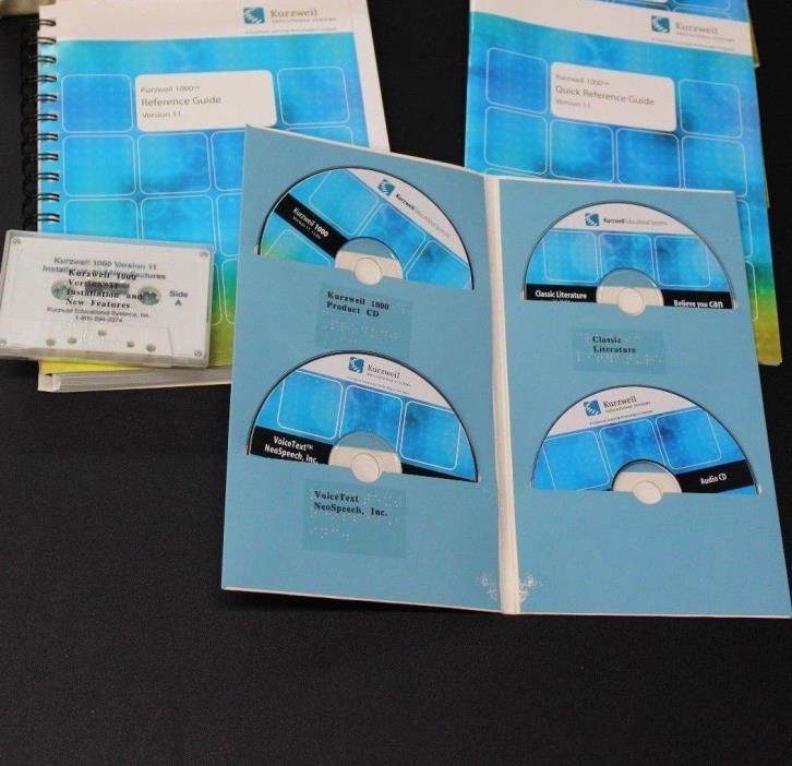 Kurzweil 1000 Ver. 11 - Scan & Read Software No Box No Classic Lit CD
