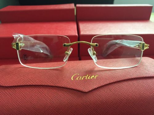 %CARTIER% EYEGLASSES FRAMES WOOD SUNGLASSES GLASSES 47gf