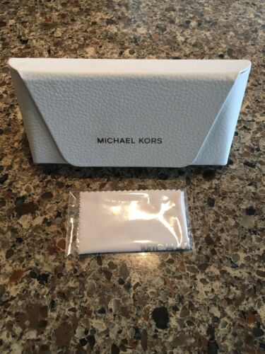 Michael Kors White Sunglass Hard Case For Glasses Cover Protect White Silver MK