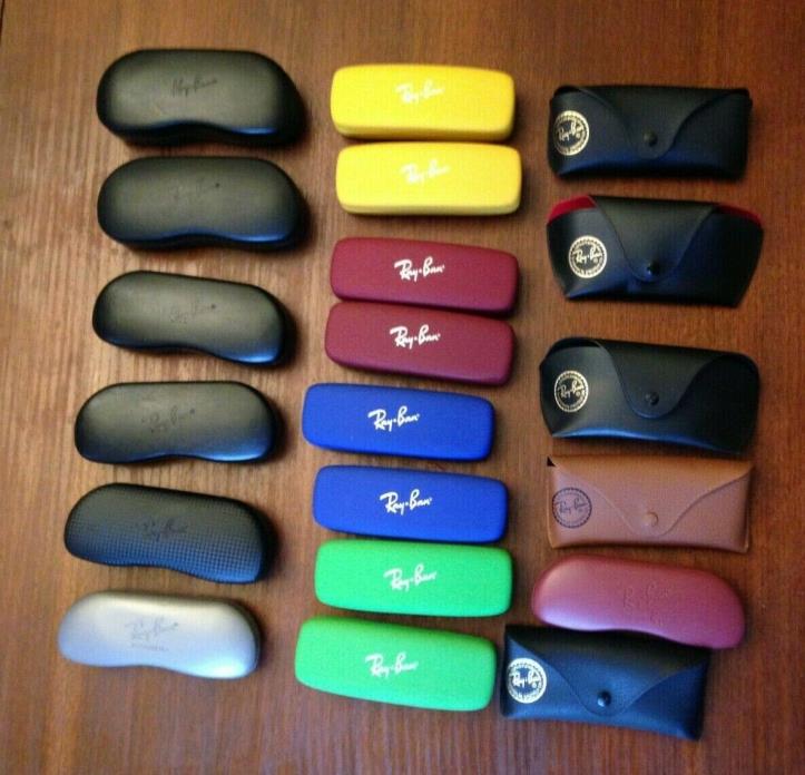 RAY BAN SUNGLASS/EYEGLASS CASES - LOT OF 20 - ASSORTED - SOFT & HARD AUTHENTIC