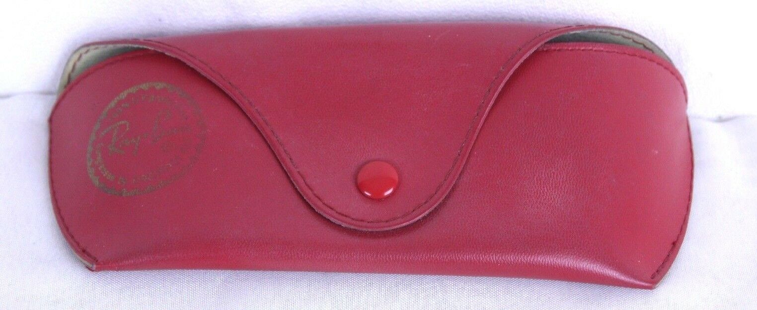 Vtg Ray Ban Sunglass Glasses Case CASE ONLY Fold Over Red Snap Close
