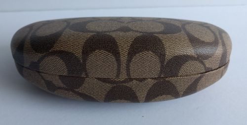 Genuine Coach Brown Monogram Signature Clamshell Hard Case for Sunglasses