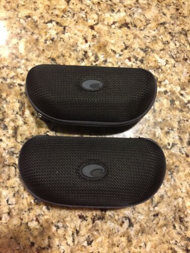 Costa Del Mar Black Sunglasses Zipper Hardshell Case Two With Sticker