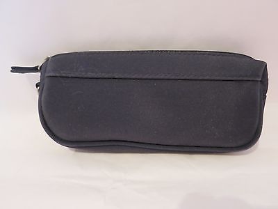 Navy Polyester Zipper Eyeglass Case Silk Lined 6.5