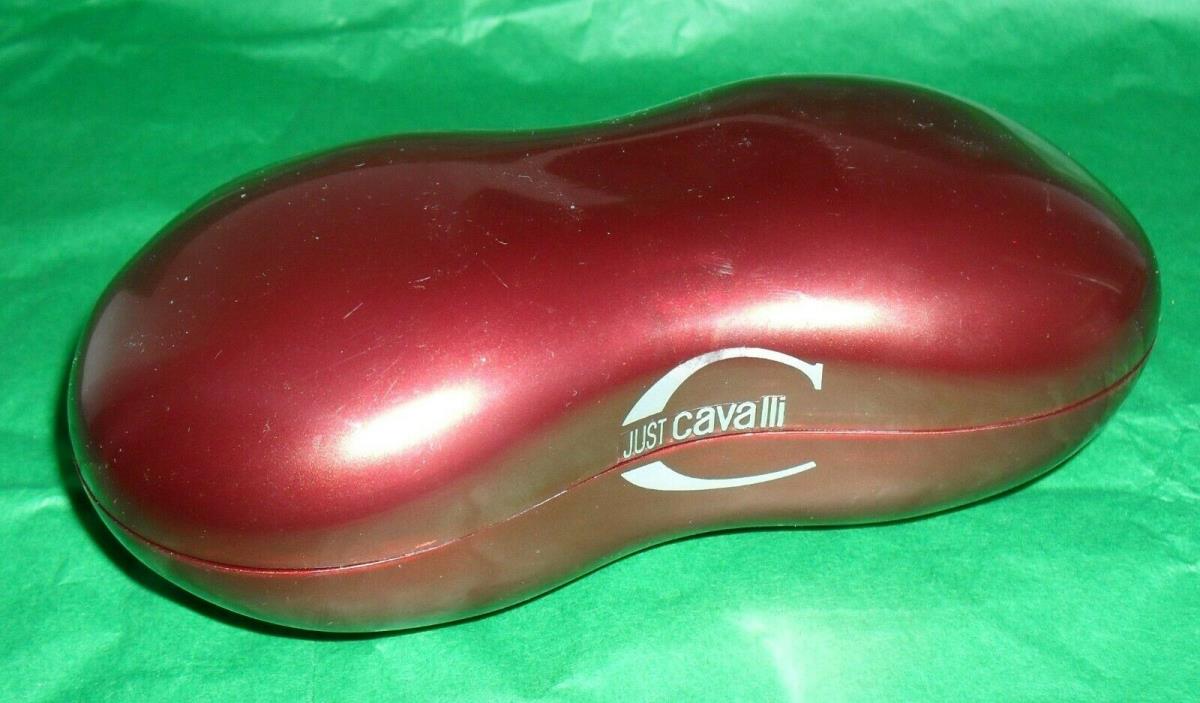 Just Cavalli Orange Brown Hard Clamshell Magnetic Case For Sunglasses + Cloth