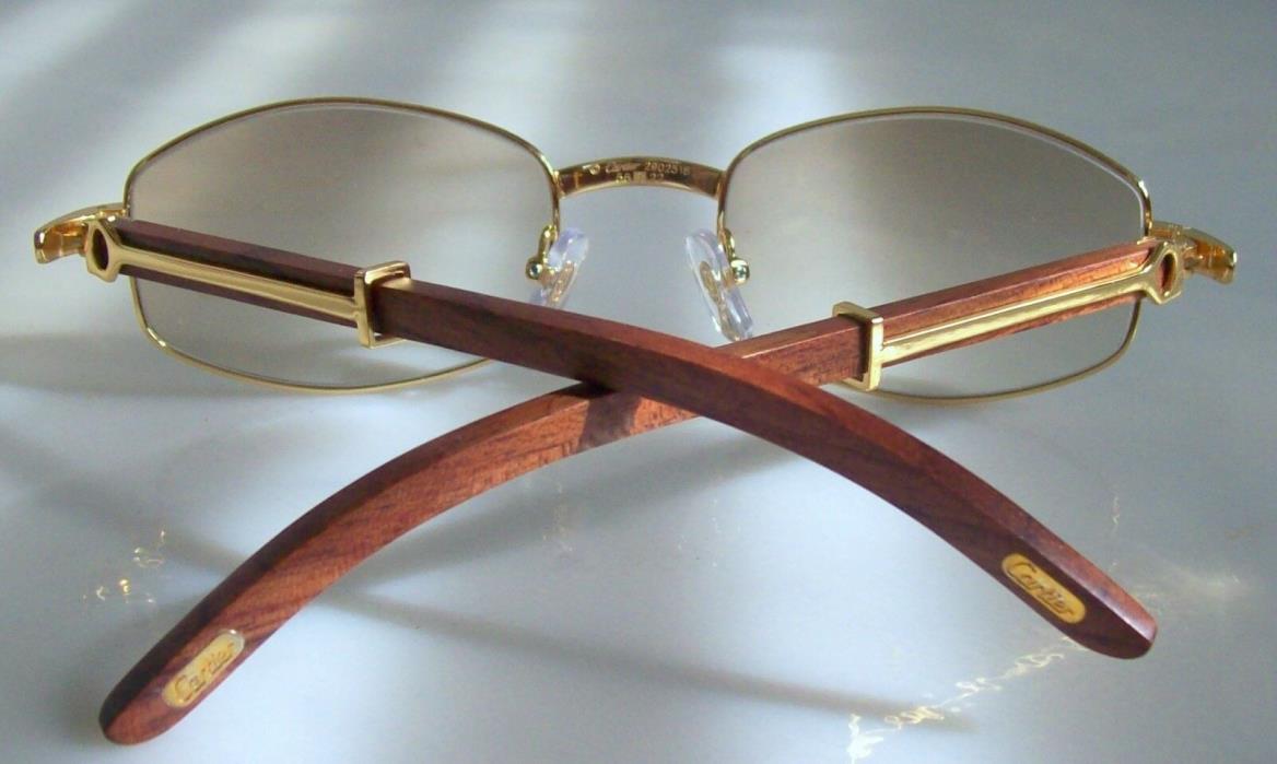 Beautiful Eyeglasses with precious wood Gold frame for Man Great Gift!