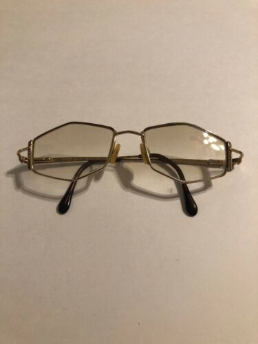 Cazel Vintage Eyeglasses Mod 408 Col 811 49-16 130 Gold Metal Frame Angle Womens