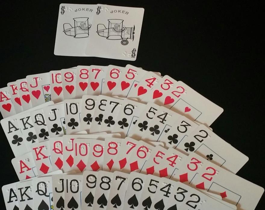 Braille Poker Bridge Playing Cards Full Set Large & Braille Suit & Face Value