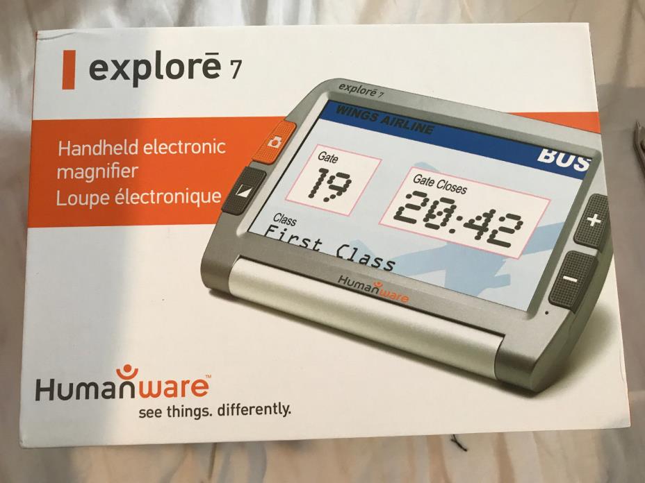 FREE SHIPPING ! HumanWare Color Portable Video Magnifier Explore 7 !