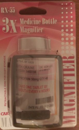 3X Medicine Bottle Magnifier New in Package Carson RX-55