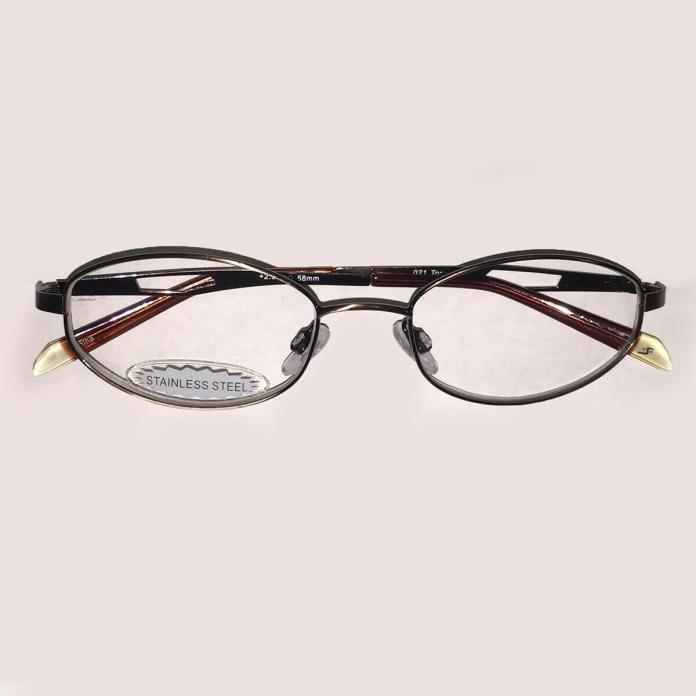 Charming Insight Oval Stainless Steel Topaz Full Frame Reading Glasses New