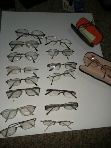 Lot 17 good used eyeglasses many brands bifocal reading flexon eye glasses 5 10