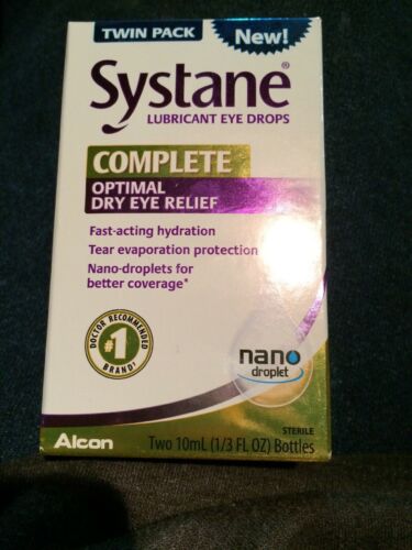 Systane Complete Lubricant Eye Drops, 2x10mL Bottles, Twin Pack, Exp: 10/2019+