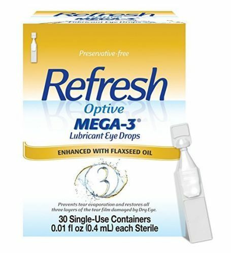 Refresh Optive MEGA-3 Lubricant Eye Drops 30 Single-Use Containers EXP. 08/2020