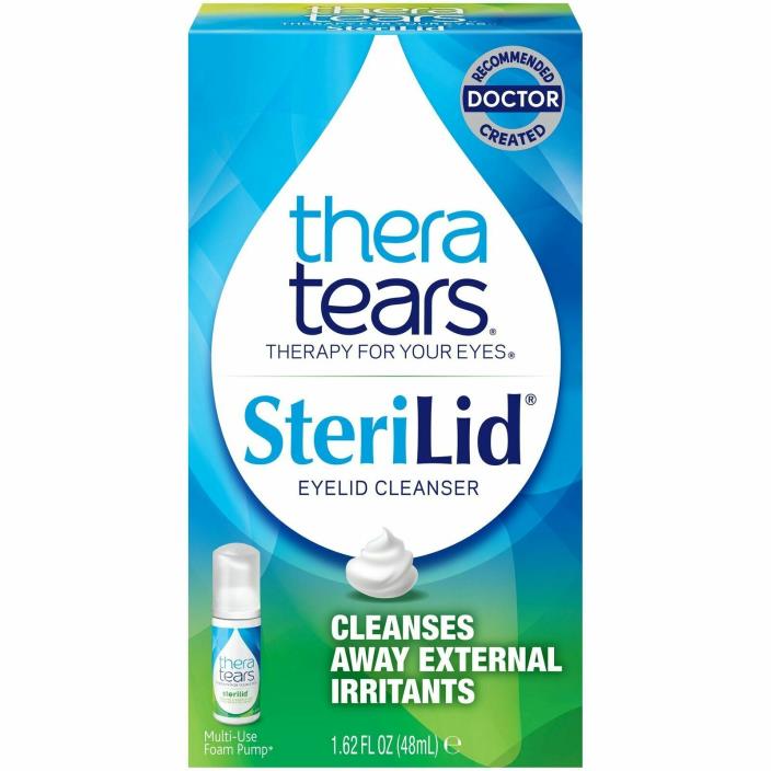 LOT OF 2 Thera Tears Sterilid Eyelid Foam Scrub 1.62 oz  48 mL