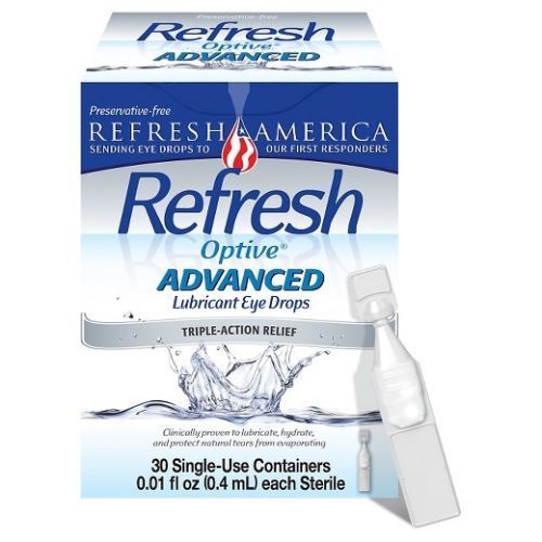 Refresh Optive Advanced Lubricant Eye Drops 30 Single-Use Containers EXP 01/21