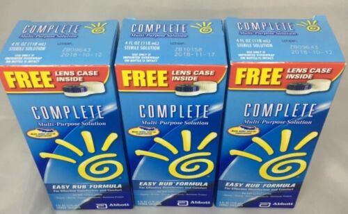 New 3 Boxes Complete Multi Purpose Solution for Soft Contact Lenses, 4 Oz each