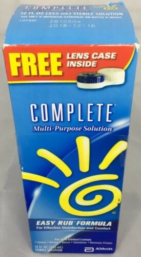 Complete Multi-Purpose Solution for Soft Contact Lenses 12 Oz EXP 12/18 New