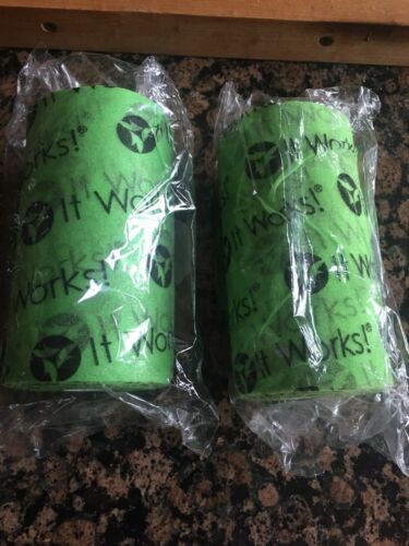 BRAND NEW Sealed It Works! (2) Rolls of Green Fab Wrap Only