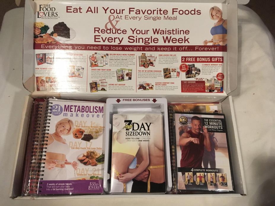 THE FOOD LOVERS 21 Day Transformation DVD 7 Day Sizedown NEW Menu Planner