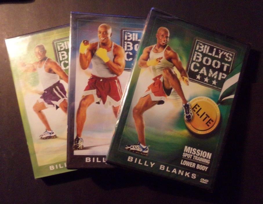 3 Billy's Boot Camp Elite DVDs Mission 3, Spot Training Lower Body, Mission 1,