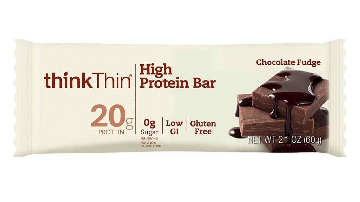 5 Boxes- 50 Bars Total! ThinkThin High 20g Protein 2.1, Chocolate Fudge BB 12/18