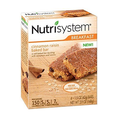NEW Nutrisystem Morning Mindset Breakfast Cinnamon Raisin Baked Bars,4 count1box
