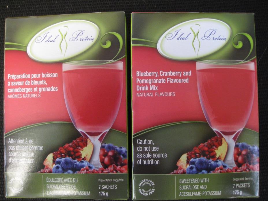 IDEAL PROTEIN BLUEBERRY CRANBERRY AND POMEGRANATE DRINK MIX (4 BOXES OF 7)