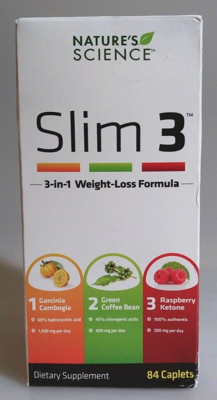 Nature's Science Slim 3. 84 Caplets 3 in 1 Weight Loss Formula Exp 11/18
