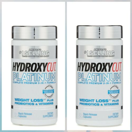 (2)HYDROXYCUT Platinum 5 in1 formula. With probiotics & vitamins.
