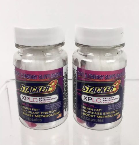 Stacker 3 XPLC Extreme Performance Formula 2- 20 Capsule Bottles Diet Energy