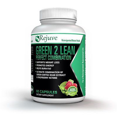 Green Coffee Beans Extract Weight Loss Supplement Green 2 Lean By Rejuve - 10...