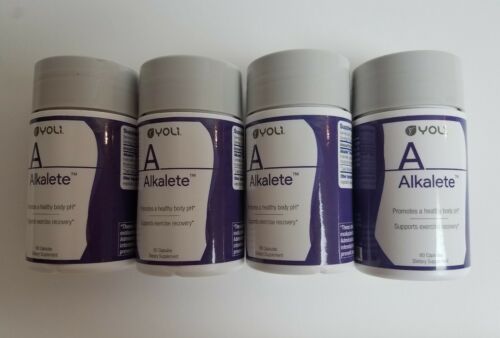 Yoli  Alkalete  4 bottles.  60 Capsules per bottle. New  Sealed  Exp 1/2020