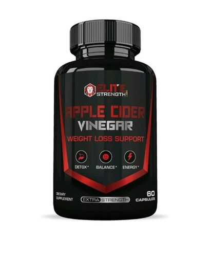 Elite Strength Labs Apple Cider Vinegar 60 Capsules Expires 12/2020