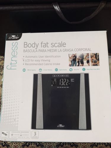Electronic LCD Bathroom Scale Slim Digital 400lb Body Weight BMI & Fat Display.