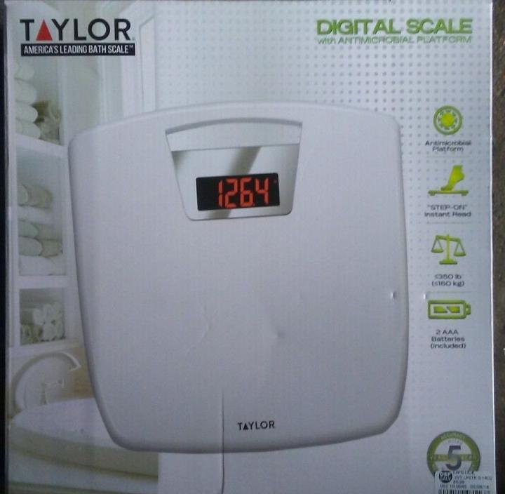 Taylor Digital Bath Scale with Antimicrobial Platform 12.6