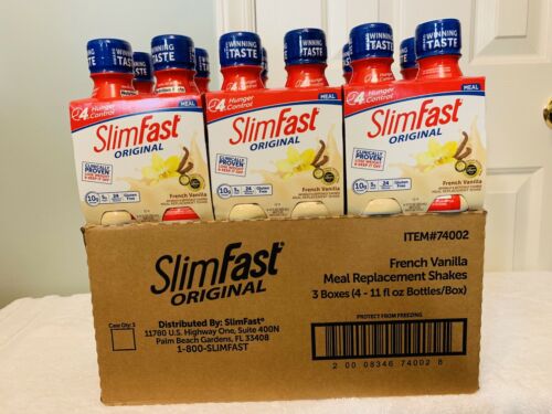 Slimfast Original Meal Replacement Shake 12 Bottle Pack French Vanilla 11 OZ