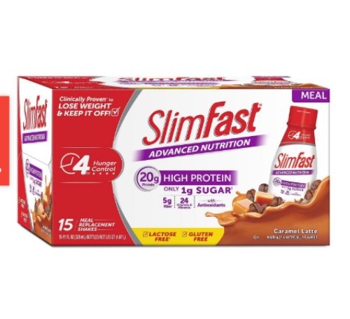 SlimFast Advanced Caramel Latte Ready to Drink 11 fl oz 15 pk Meal Replacement