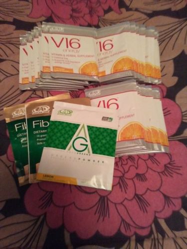21 PACKS OF V16 / 2 PEACH FIBER AND 1 LEMON GREENS BY ADVOCARE BB BY 6/18