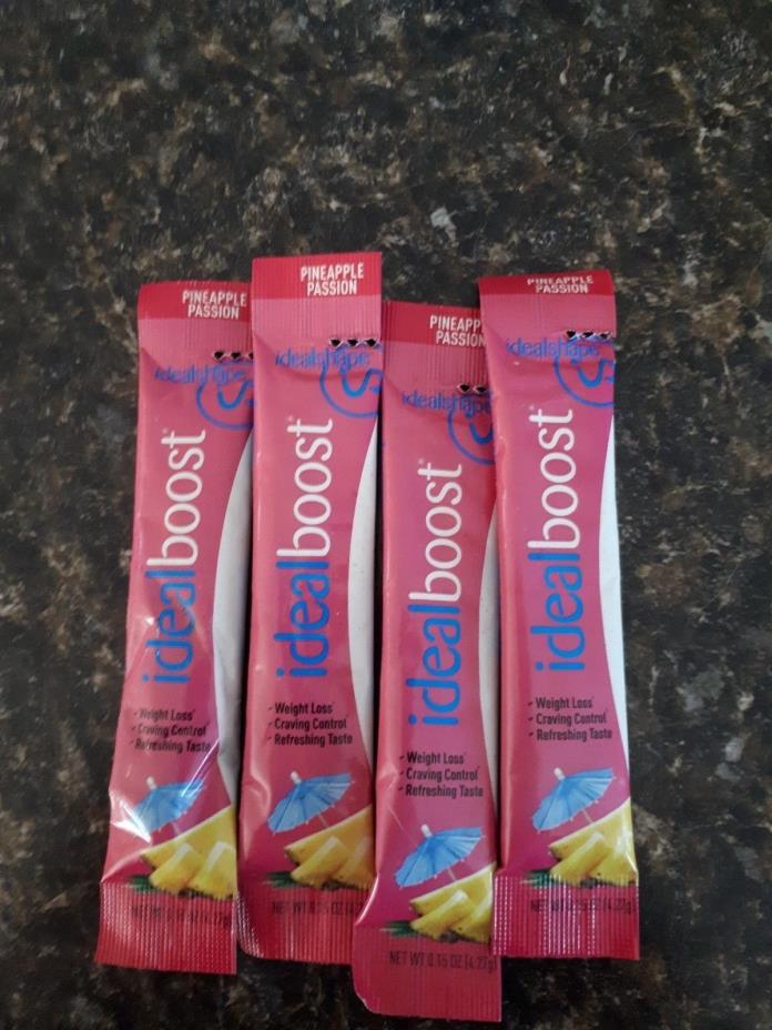 IdealBoost Weight Loss Drink Mix 4 Packets Pinapple Passion w/Hunger Blocking